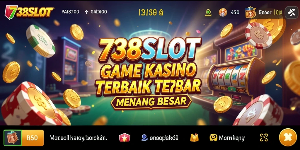 Screenshot gameplay 738SLOT yang menampilkan berbagai tema slot Kasino.
