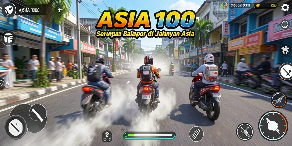 Gameplay balapan motor seru di ASIA100.