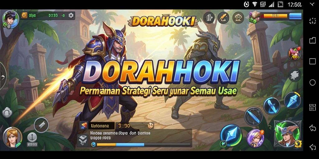 Tampilan gameplay strategis DORAHOKI yang menegangkan.