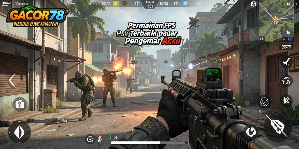 Tangkapan layar menunjukkan aksi menegangkan dalam gameplay FPS GACOR78.