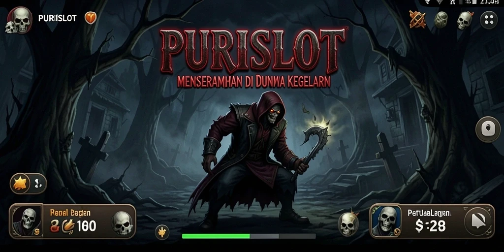 Tampilan gameplay <strong>PURISLOT</strong> menampilkan suasana menegangkan dan elemen <strong>Horror</strong> yang menakutkan.