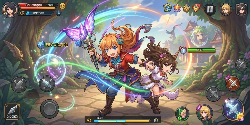 Gameplay RPVIP2 yang penuh warna dan karakter anime yang menarik.