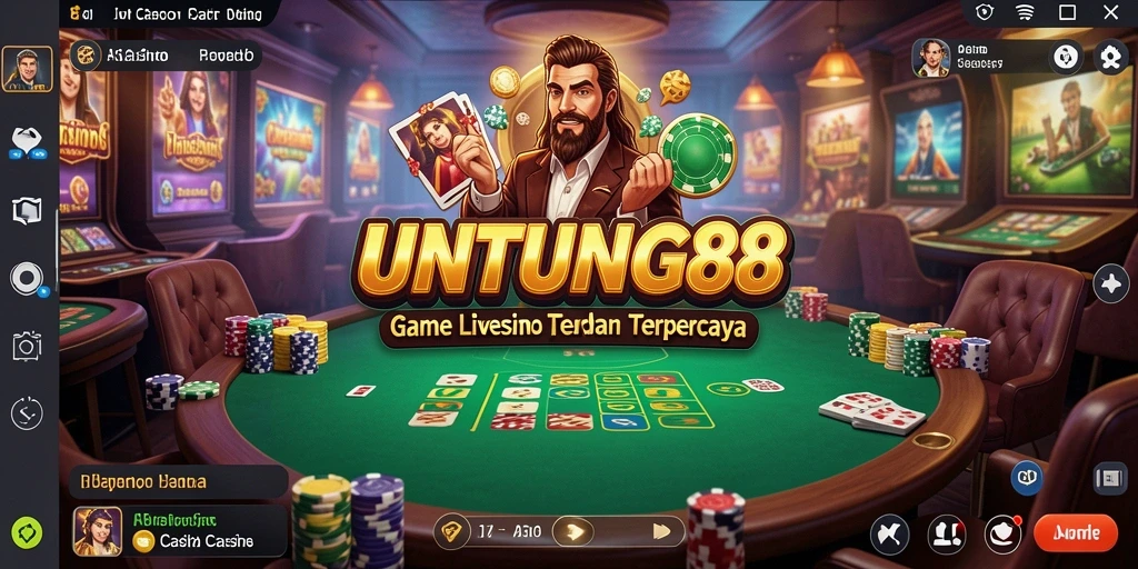 Screenshot gameplay UNTUNG88 dengan dealer nyata di Live Casino.
